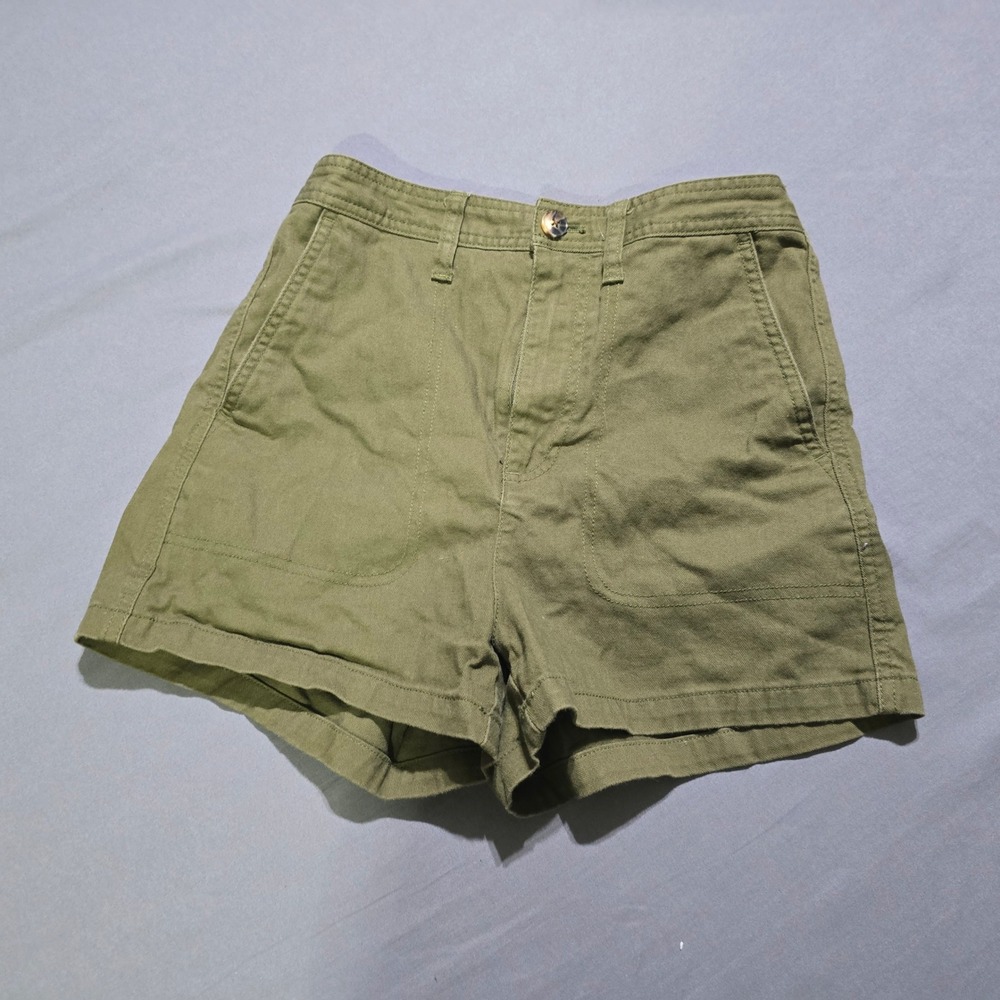 Madewell Shorts Women XS Olive Green Elastic Waist Utility Patch Pockets